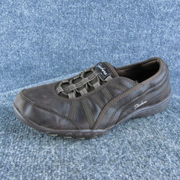 SKECHERS Womens Biker Memory Foam Sneaker Brown Textile Sz 6.5W Gently Used 2025 - Picture 1 of 10